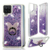 For Samsung Galaxy A12 2021- Liquid Glitter Bling Case Cover Phone Ring Stand