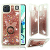 For LG K92 (5G) - Liquid Glitter Bling Clear Protective Case Cover + Ring Stand