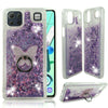 For LG K92 (5G) - Liquid Glitter Bling Clear Protective Case Cover + Ring Stand