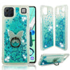 For LG K92 (5G) - Liquid Glitter Bling Clear Protective Case Cover + Ring Stand