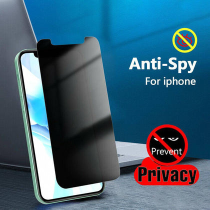 For iPhone 12 Pro 11 Pro Max XR Anti-Spy Tempered Glass Privacy Screen Protector - Place Wireless