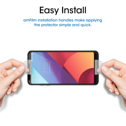LG G6 amFilm Premium Full Cover Tempered Glass Screen Protector (2 Pack) - Place Wireless