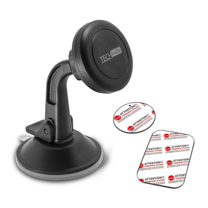 TechMatte MagGrip Dashboard and Windshield Magnetic Universal Car Mount (Black) - Place Wireless
