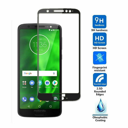 [2-PACK] FULL COVER Screen Protector Tempered Glass For Motorola Moto G6