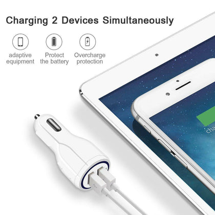 Dual USB 3.1A 12V Car Charger Adapter 3.0 Fast Charging For Android Samsung USA - Place Wireless