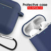 For AirPods Silicone Case + Keychain Protective Cover Skin For AirPod Case 2 & 1