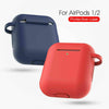 For AirPods Silicone Case + Keychain Protective Cover Skin For AirPod Case 2 & 1