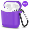 For AirPods Silicone Case + Keychain Protective Cover Skin For AirPod Case 2 & 1