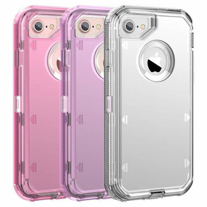 For iPhone 6 6S 7 8 X Plus Clear Defender Transparent Case (Clip Fits Otterbox) - Place Wireless