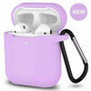 For AirPods Silicone Case + Keychain Protective Cover Skin For AirPod Case 2 & 1