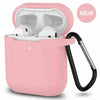 For AirPods Silicone Case + Keychain Protective Cover Skin For AirPod Case 2 & 1