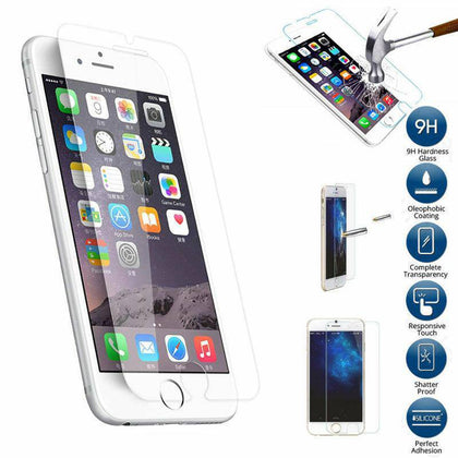 Premium Real Screen Protector Tempered Glass Film For Iphone 11, 11 Pro, X/XS, 8, 8 Plus, 7, 7 Plus, 6/6S, 6/6S Plus, 5/5C/5S - Place Wireless