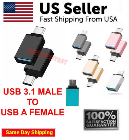 USB-C 3.1 Male to USB A Female Adapter Converter OTG Type C Android Phone - Place Wireless