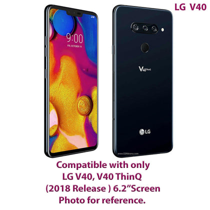 for LG V40, V40 ThinQ 2018 Heavy Duty Defender Impact Shockproof Hybrid Case - Place Wireless