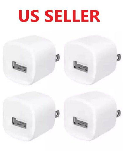 4x White 1A USB Power Adapter AC Home Wall Charger US Plug FOR iPhone 5 6 7 8 - Place Wireless