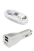 Fast DUAL Car Charger + Type-C Cable For Samsung LG Motorola