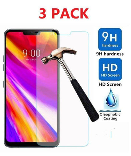 3-Pack For LG ThinQ G7 Premium Clear Tempered Glass Screen Protector - Place Wireless