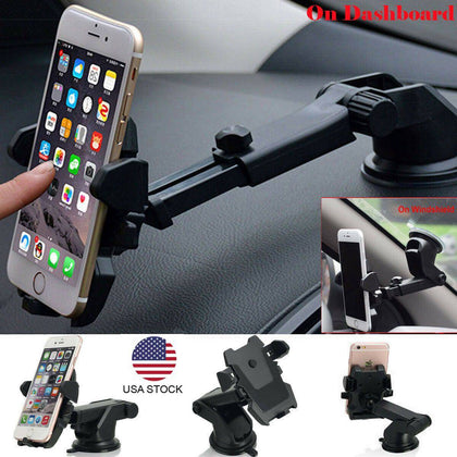 Universal Car Holder Windshield Dash Suction Cup Mount Stand for Cell Phone GPS - Place Wireless