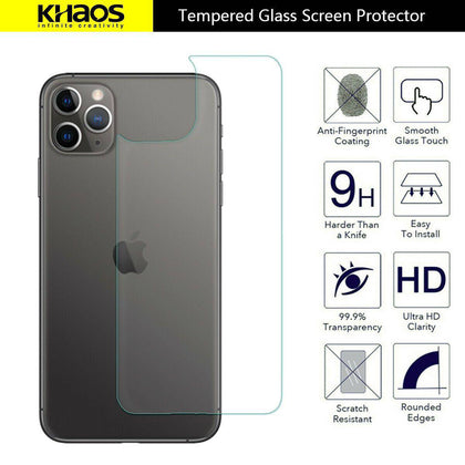 2-Pack Khaos For Apple iphone 11 Pro Max Tempered Glass Back Screen Protector - Place Wireless
