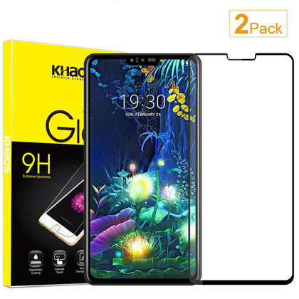 2X Khaos For LG V50 ThinQ 5G Full Cover Tempered Glass Screen Protector -Black - Place Wireless
