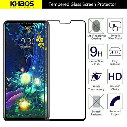 2X Khaos For LG V50 ThinQ 5G Full Cover Tempered Glass Screen Protector -Black - Place Wireless