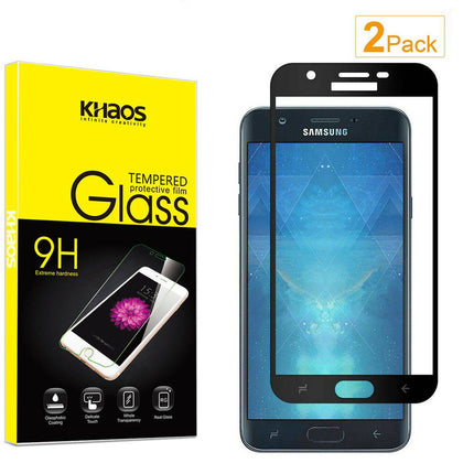 2X KS For Samsung Galaxy J7 2018 Full Cover Tempered Glass Screen Protector - Place Wireless