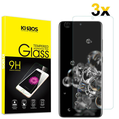 3-Pack Khaos For Samsung Galaxy S20 Ultra Tempered Glass Screen Protector - Place Wireless