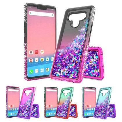 For LG Stylo 6 Case Liquid Glitter Bling Hybrid Shockproof Slim Phone Cover - Place Wireless