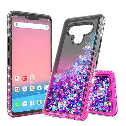 For LG Stylo 6 Case Liquid Glitter Bling Hybrid Shockproof Slim Phone Cover - Place Wireless