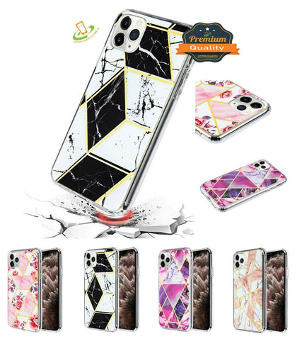 For Motorola Moto G FAST Case Marble Stone Pattern Hybrid Rubber Protector Cover - Place Wireless