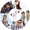 2pcs For Samsung Handsfree Wired Headphones Earphones Earbud with Mic-White