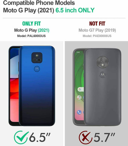 Motorola Moto G Play 2021 Case,Poetic Shockproof Kickstand Cover Black