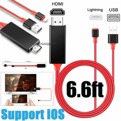 HDMI Mirroring Cable Phone to TV HDTV Adapter For iPhone 6 7 8 Plus 11 XS Max XR - Place Wireless