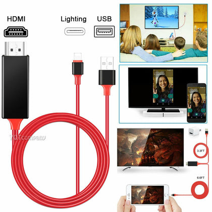 HDMI Mirroring Cable Phone to TV HDTV Adapter For iPhone 6 7 8 Plus 11 XS Max XR - Place Wireless