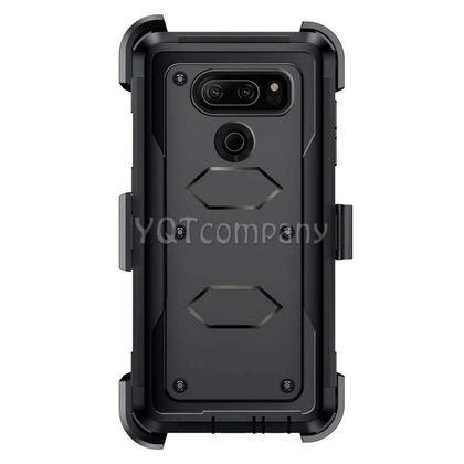 FOR LG V30/V30+ Plus /V30S/V35 Armor Hybrid Rugged Holster Belt Clip Hard Case Cover Stand - Place Wireless