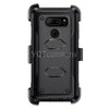 For LG V40, V40 ThinQ Armor Hybrid Rugged Holster Belt Clip Hard Case Cover Stand