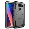 For LG V40, V40 ThinQ Armor Hybrid Rugged Holster Belt Clip Hard Case Cover Stand