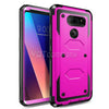 For LG V40, V40 ThinQ Armor Hybrid Rugged Holster Belt Clip Hard Case Cover Stand