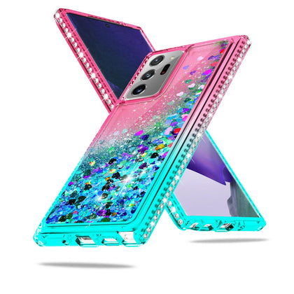 For Galaxy S21/S20 FE/Note 20/Ultra 5G Liquid Luxury Bling Case/Screen Protector - Place Wireless